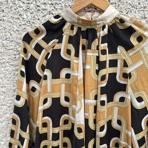 Chain Link Motif High Neckline Cocktail Dress